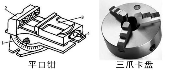 數控立式銑床夾具-平口鉗和三爪卡盤